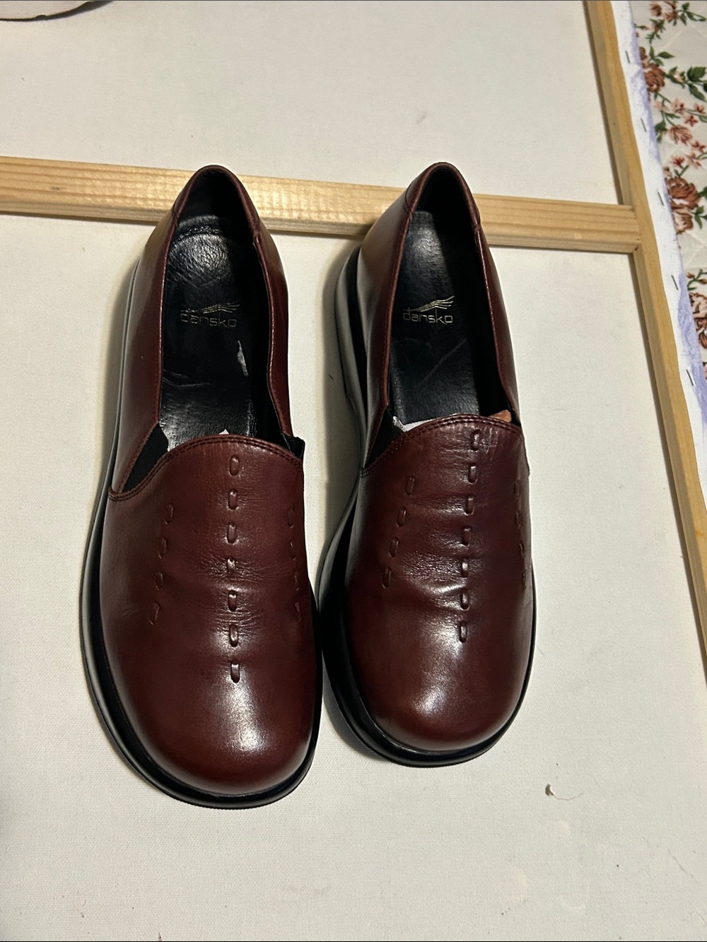 Dansko Women's Burgundy Leather Slip-On Loafers